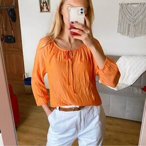 CANDA Women's Orange Loose Fit Blouse 🍊